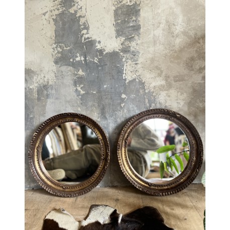 Paire de miroirs ronds