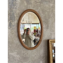 Miroir ovale en bois