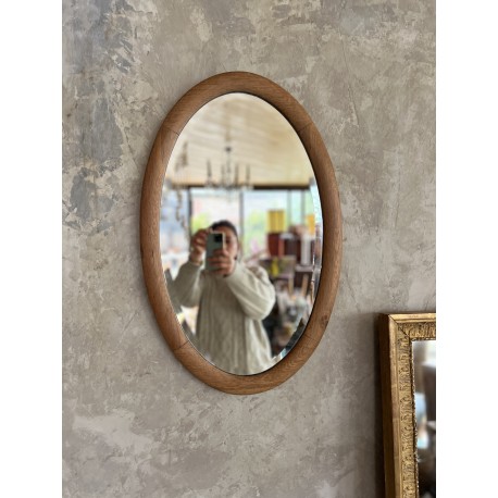 Miroir ovale en bois