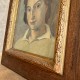Huile sur panneau, Portrait féminin