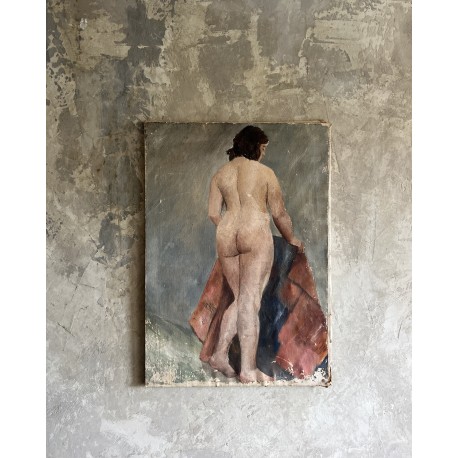 Huile sur toile - nu féminin